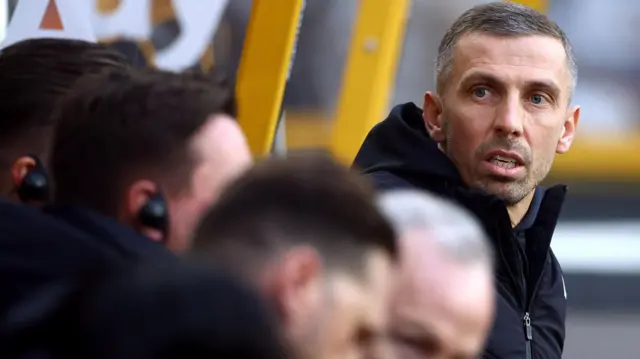 Gary O'Neil sits in the Wolves dugout