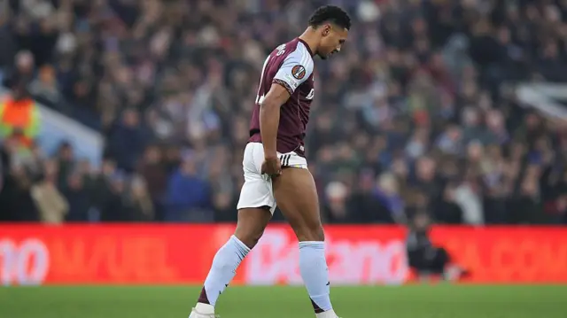 Ollie Watkins reacts to injury