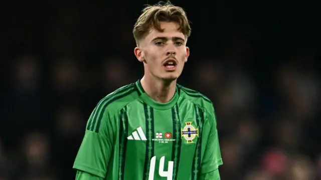 Isaac Price in action for Northern Ireland