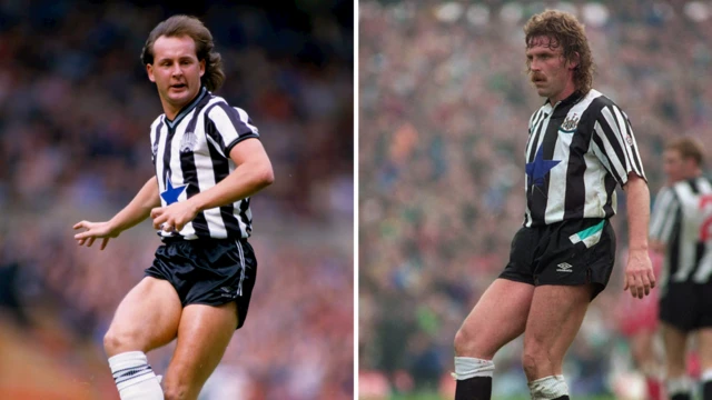 Brian Kilcline and David McCreery playing for Newcastle
