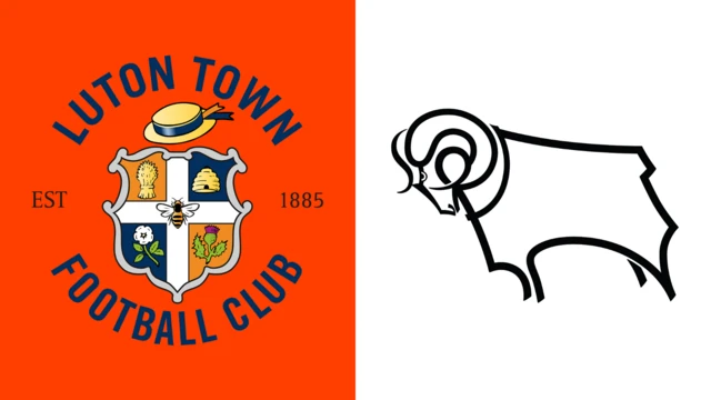 Luton Town and Derby County club badges