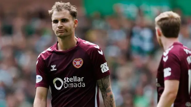 Michael Steinwender in action for Hearts