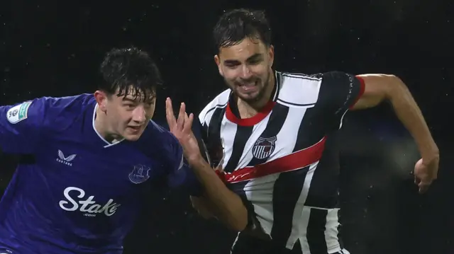 Zak Gilsenan (right) in action for Grimsby