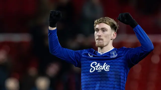 James Garner celebrates win for Everton