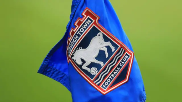 Ipswich Town badge on corner flag