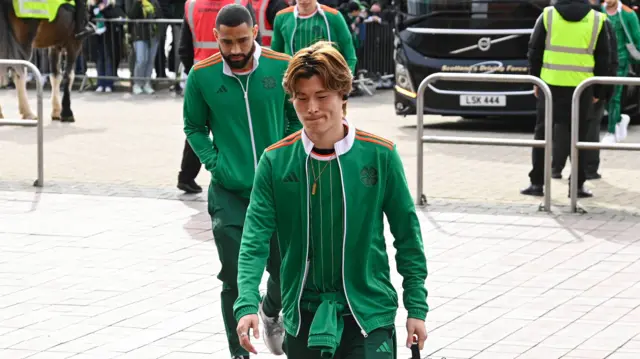 Celtic players Cameron Carter-Vickers and Kyogo Furuhashi