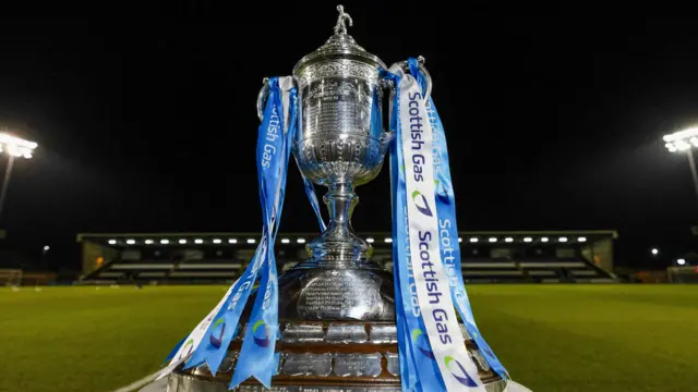 The Scottish Cup trophy during a Scottish Gas Men's Scottish Cup match between St Mirren and Hearts at the SMiSA Stadium,