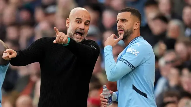 Pep Guardiola and Kyle Walker