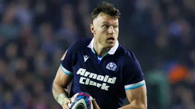 Scotland’s Jack Dempsey in action during a Guinness Six Nations match between Scotland and Wales at Scottish Gas Murrayfield, on March 08, 2025, in Edinburgh, Scotland. 