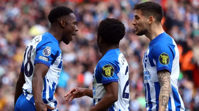 Brighton players celebrate