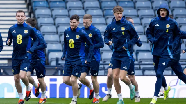 Scotland squad in training