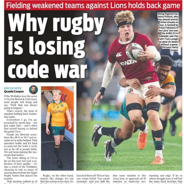 The Australian back page