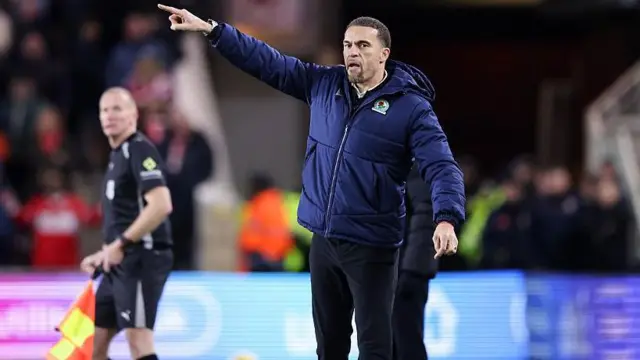 Valerien Ismael directs his Blackburn side at Middlesbrough