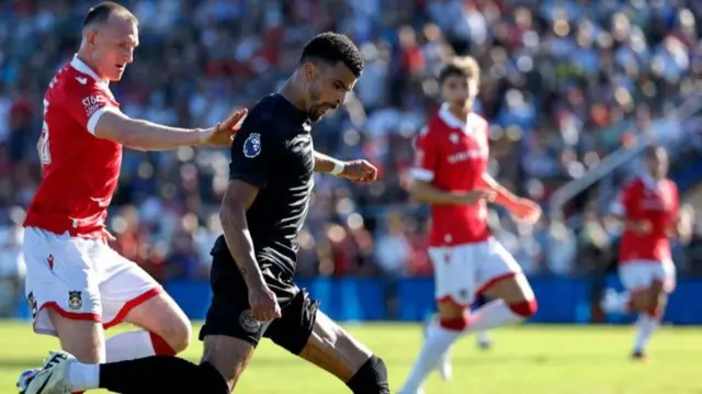 Bournemouth striker Dominic Solanke in action against Wrexham