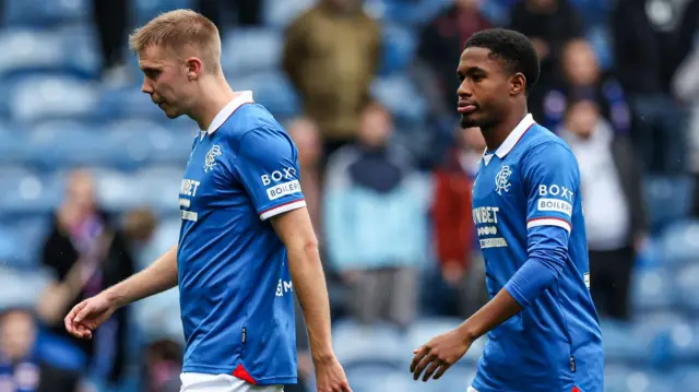 Rangers players Oliver Antman and Jayden Meghoma