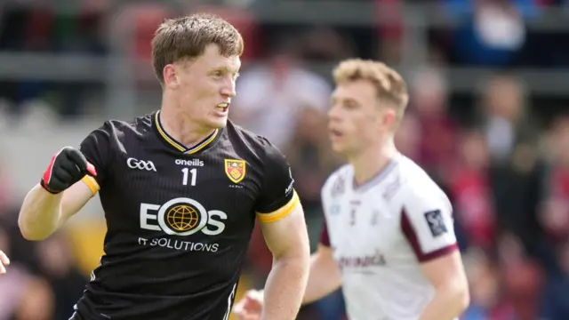 Odhran Murdock celebrates a goal in Down's All-Ireland preliminary quarter-final loss to Galway 