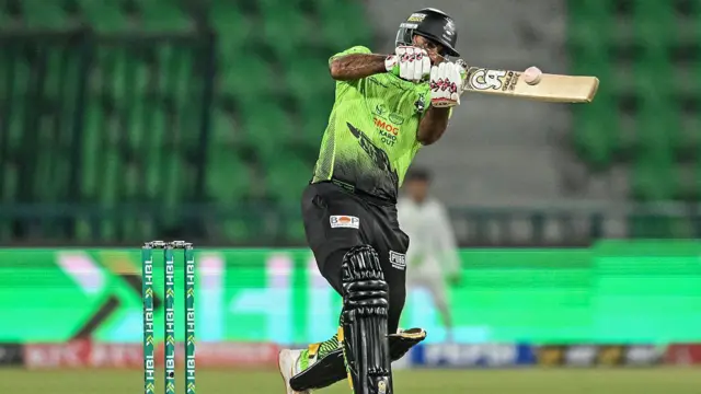 Fakhar Zaman batting for Lahore Qalandars