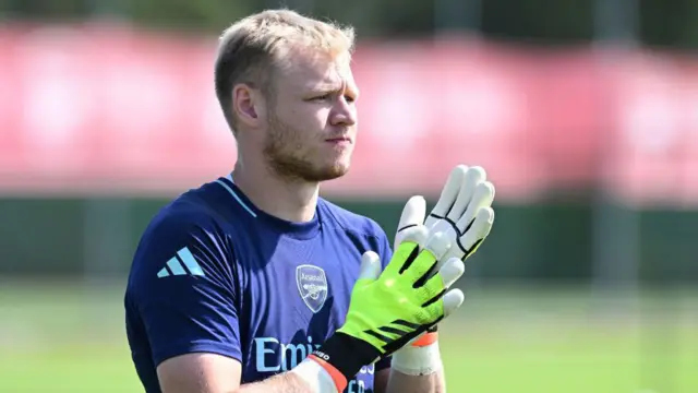 Aaron Ramsdale in training for Arsenal