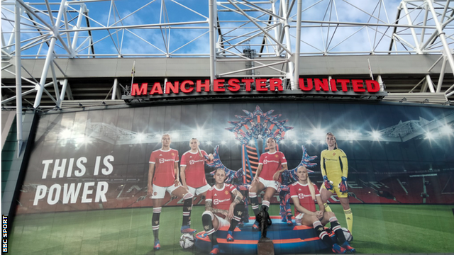 Old Trafford ground before the Women's Super League match between Manchester United and Everton