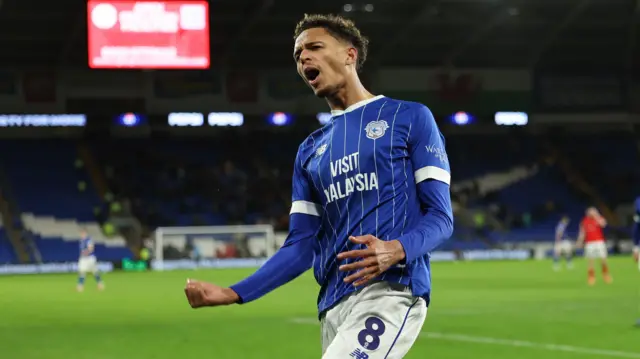 Omari Kellyman celebrates