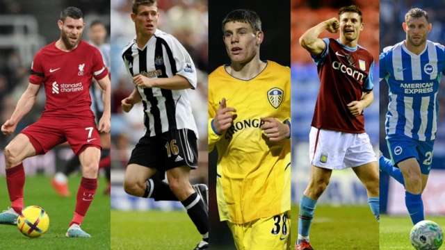 James Milner in multiple kits he has played in