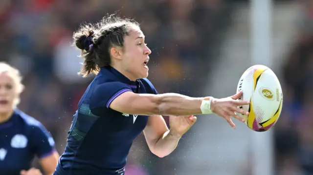 Rhona Lloyd in action for Scotland