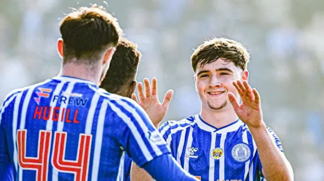 Kilmarnock's Findlay Curtis (right) celebrates