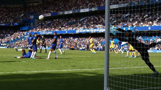 Eberechi Eze of Crystal Palace scores against Chelsea