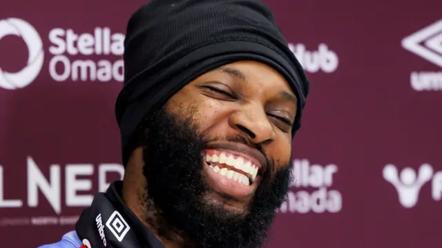 Beni Baningime during a Heart of Midlothian Press Conference at the Oriam