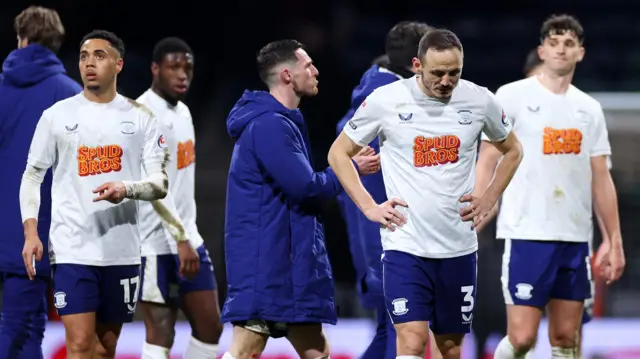 Preston players leave the field after their 3-1 defeat to Oxford