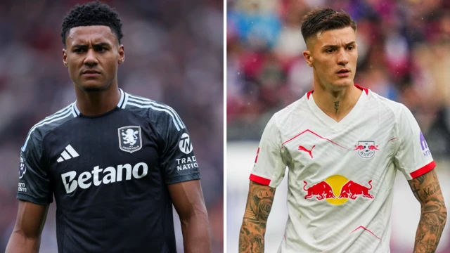 Split image of Ollie Watkins and Benjamin Sesko