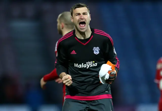 David Marshall cheers after a Cardiff City game