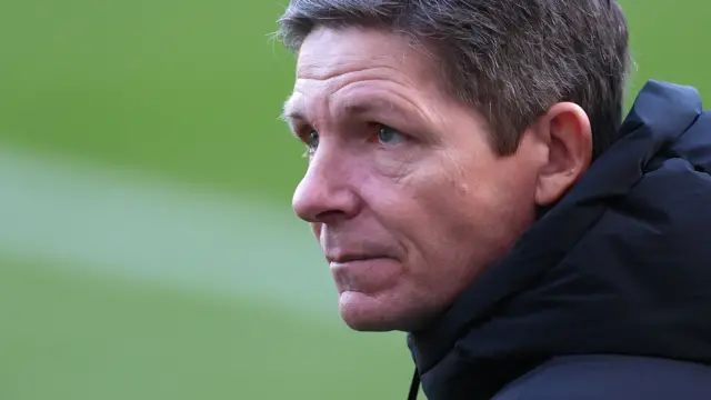 Oliver Glasner looks on