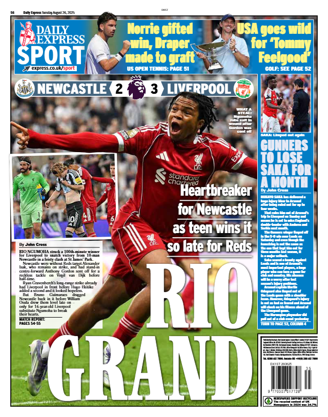 Daily Express back page