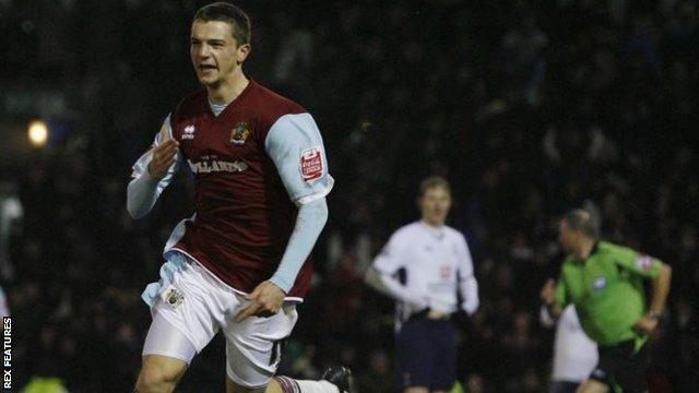 Jay Rodriguez celebrates scoring for Burnley during his first spell at the club