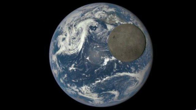 Moon passing over Earth