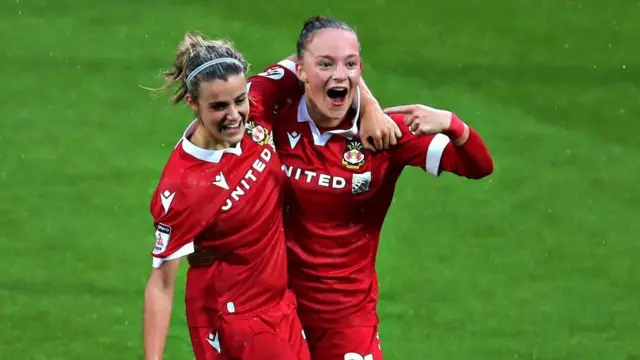 Ava Suckley celebrates her goal against Swansea