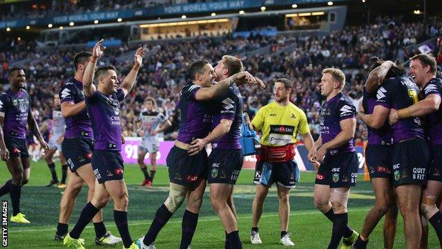 It was the perfect end to an era as Melbourne Storm trio Cooper Cronk, Billy Slater and Cameron Smith all played together for the last time