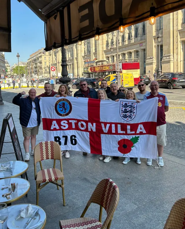 Aston Villa fans in Paris