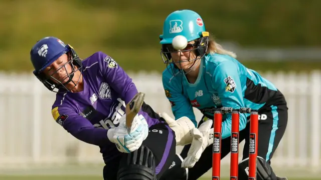 Danni Wyatt-Hodge plays a shot