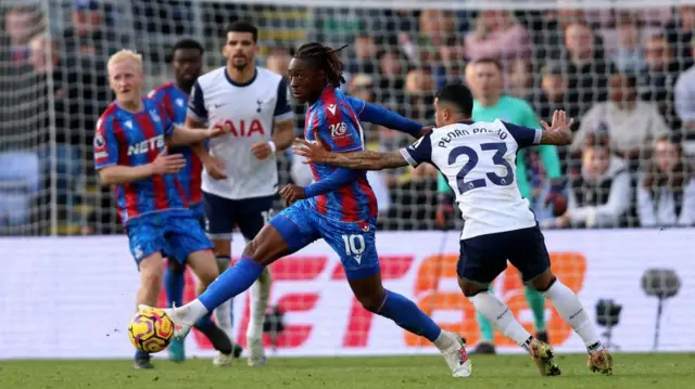 Crystal Palace attacker Eberechi Eze on the ball