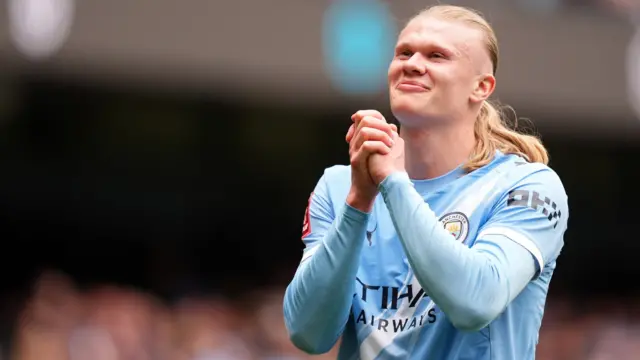 Erling Haaland celebrates