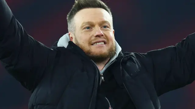 Kim Hellberg celebrates at the end of Middlesbrough's win over Sheffield United 