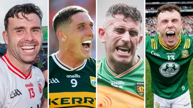 Tyrone's Darren McCurry, Joe O'Connor of Kerry, Donegal's Patrick McBrearty and Jordan Morris of Meath