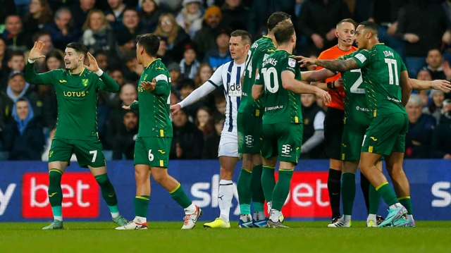 Borja Sainz sent off against West Brom