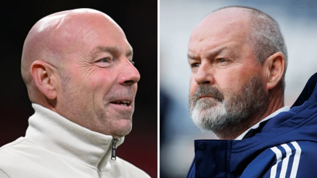 Denmark's Brian Riemer and Scotland's Steve Clarke