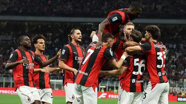 AC Milan players celebrating