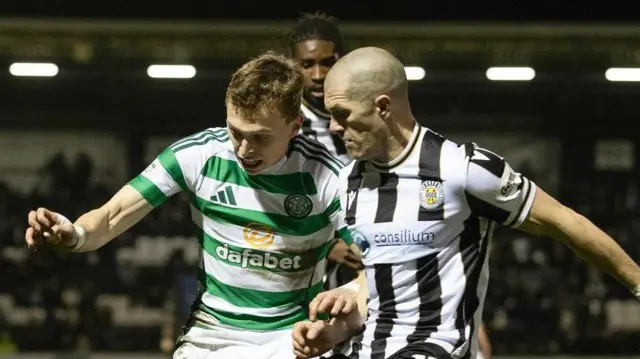 Celtic's Alistair Johnston and St Mirren's Alex Gogic