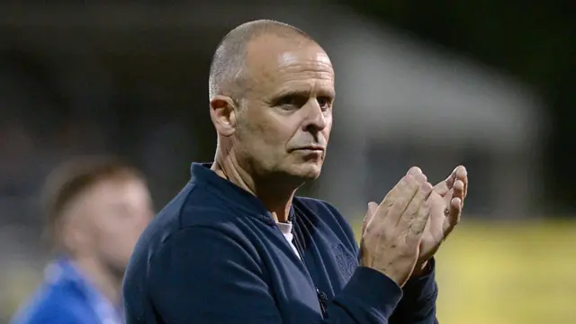 Rodney McAree after Dungannon's defeat against FC Vaduz at Solitude 