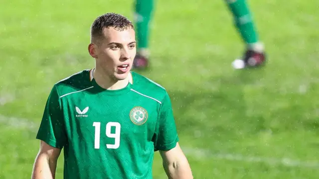 Darius Lipsiuc in action for the Republic of Ireland Under-21 side